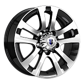 диск 7*18 5*139,7 et35 d108,5 КиК Сахара Patriot КС1056 алмаз чёрный